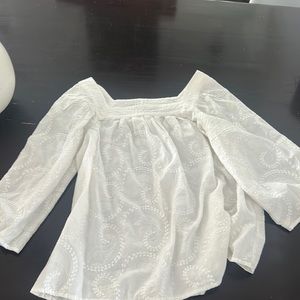 Laundry white flowy blouse